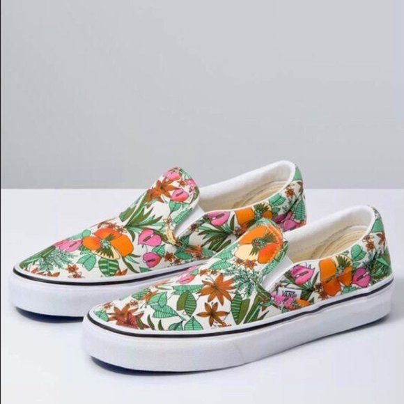 VANS CLASSIC-ON MULTI TROPIC SNEAKER SHOES NEW - Picture 1 of 9